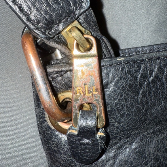 Vintage Lauren Ralph Lauren Maysey Satchel Leather Convertible Crossbody Purse - Picture 5 of 9